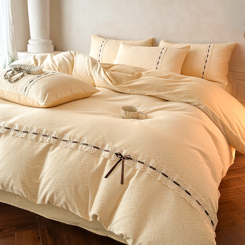 法式全棉裸睡四件套加厚公主风