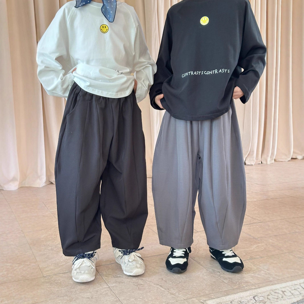 秋季新款韩版儿童西装哈伦裤男女童时尚百搭宽松休闲长裤洋气