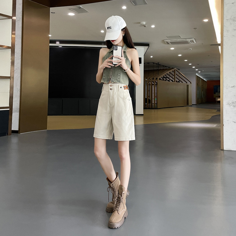 白色牛仔短裤女夏季薄