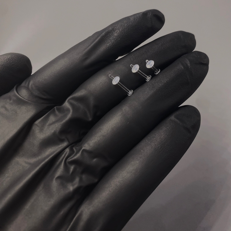 闪电猫DiscoKi 无铅玻璃透明耳骨钉养耳洞防过敏睡觉免摘隐形耳钉