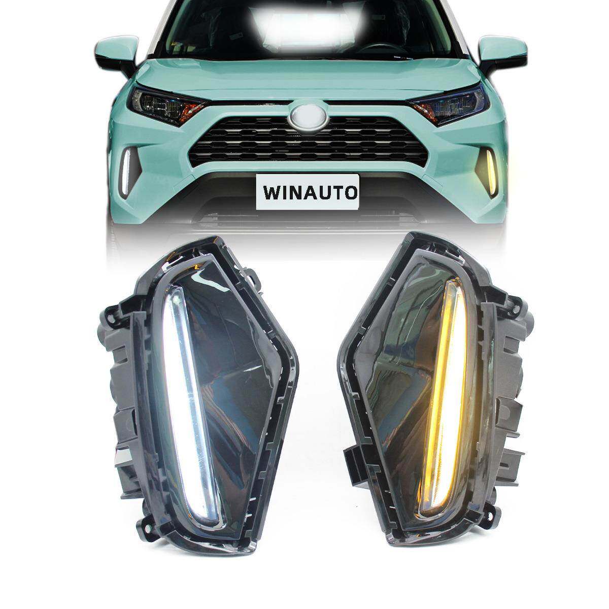 适用于丰田RAV4荣放 18-22双色日行灯日间行车雾灯转向灯