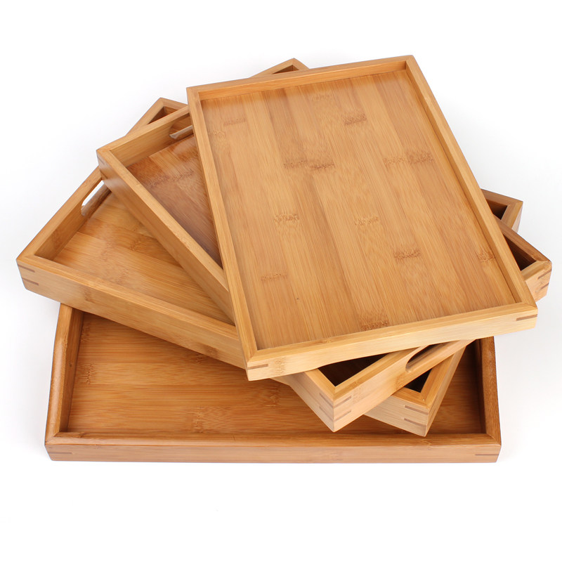 竹制茶盘中式纯色长方形家用托盘功夫茶配件纯竹制品简易茶盘包邮