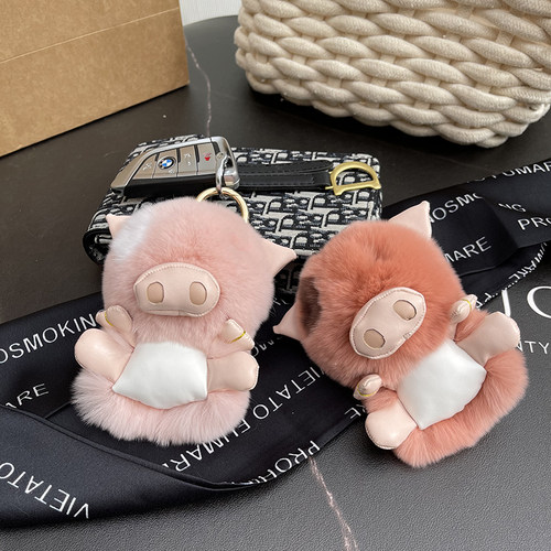 獭兔毛ins风韩国网红皮草钥匙扣