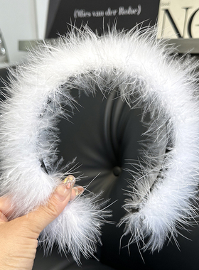 头箍秋冬新款羽毛宽边发箍高颅顶高级感发夹复古时尚发箍发卡发饰