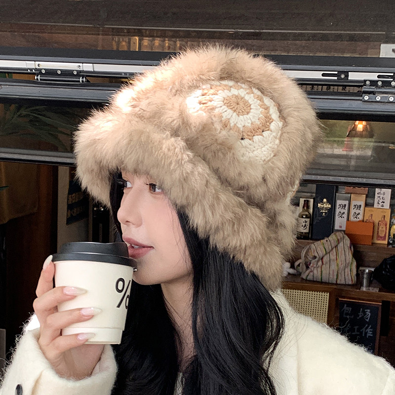 兔毛醒狮帽子女秋冬可爱保暖毛绒渔夫帽百搭显脸小水桶毛茸茸盆帽,服饰配件/皮带/帽子/围巾,帽子,淘宝优惠券,粉丝福利购,淘宝优惠卷