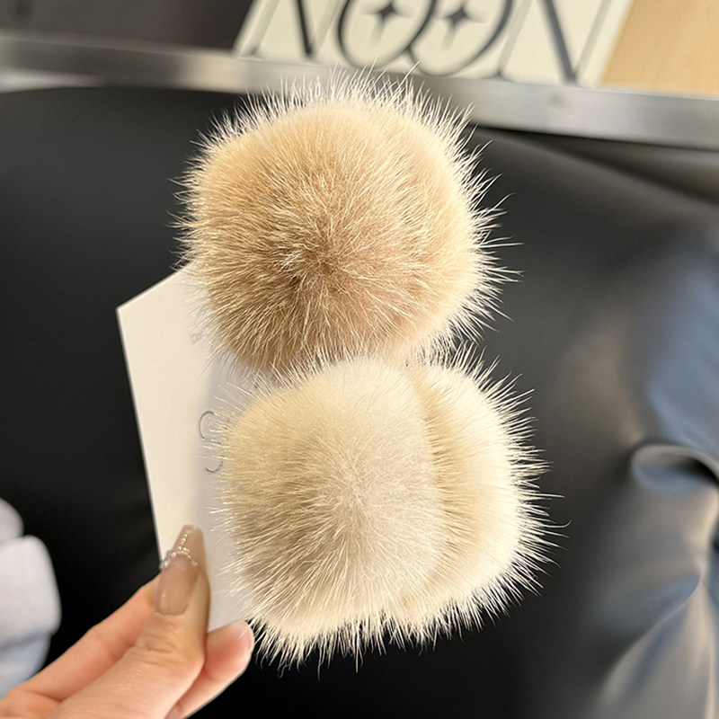 水貂毛金属小抓夹马尾夹防塌夹子