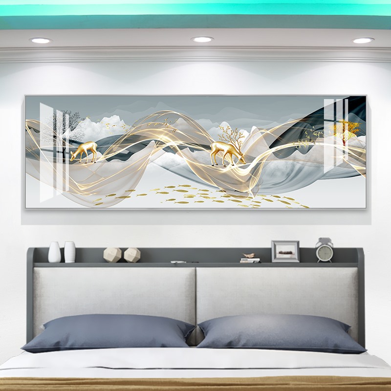 轻奢现代主卧室背景墙装饰画简约抽象床头挂画客厅电视沙发墙壁画