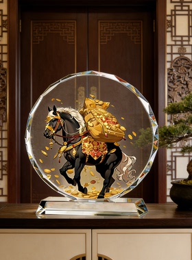 精工驮财黑马摆件居家桌面装饰新房开业贺礼马到功成中式吉祥工艺
