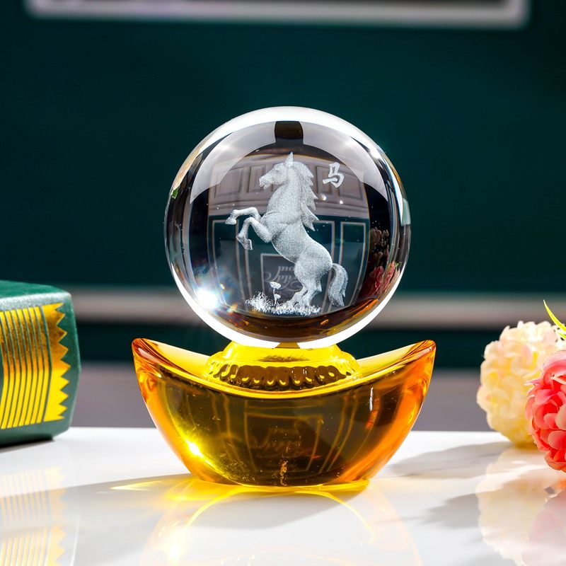 水晶元宝摆件家居装饰品创意送礼生日礼物桌面摆件精致新年生肖马,家居饰品,摆件礼盒/套组,淘宝优惠券,粉丝福利购,淘宝优惠卷