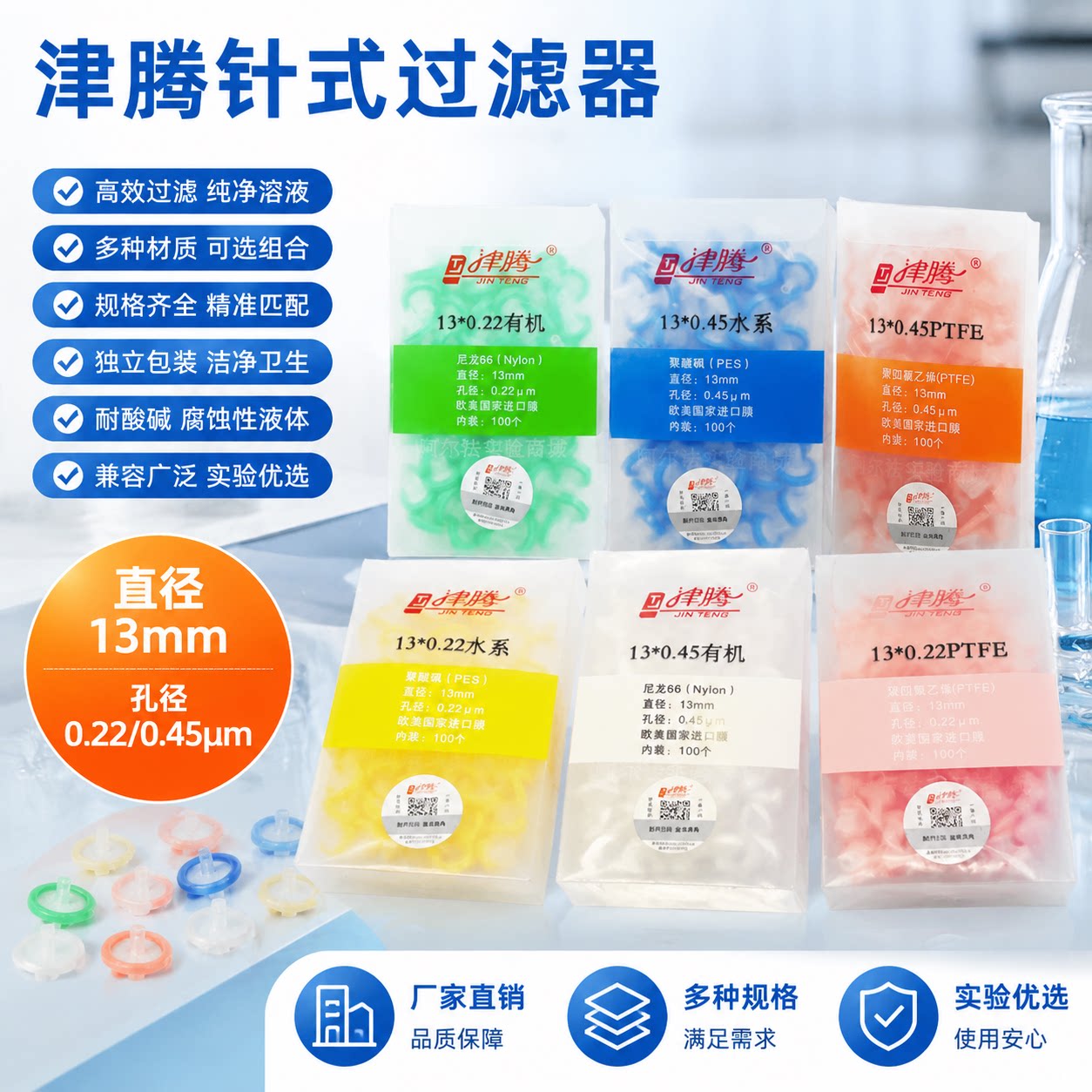 津腾有机溶剂针筒式过滤器
