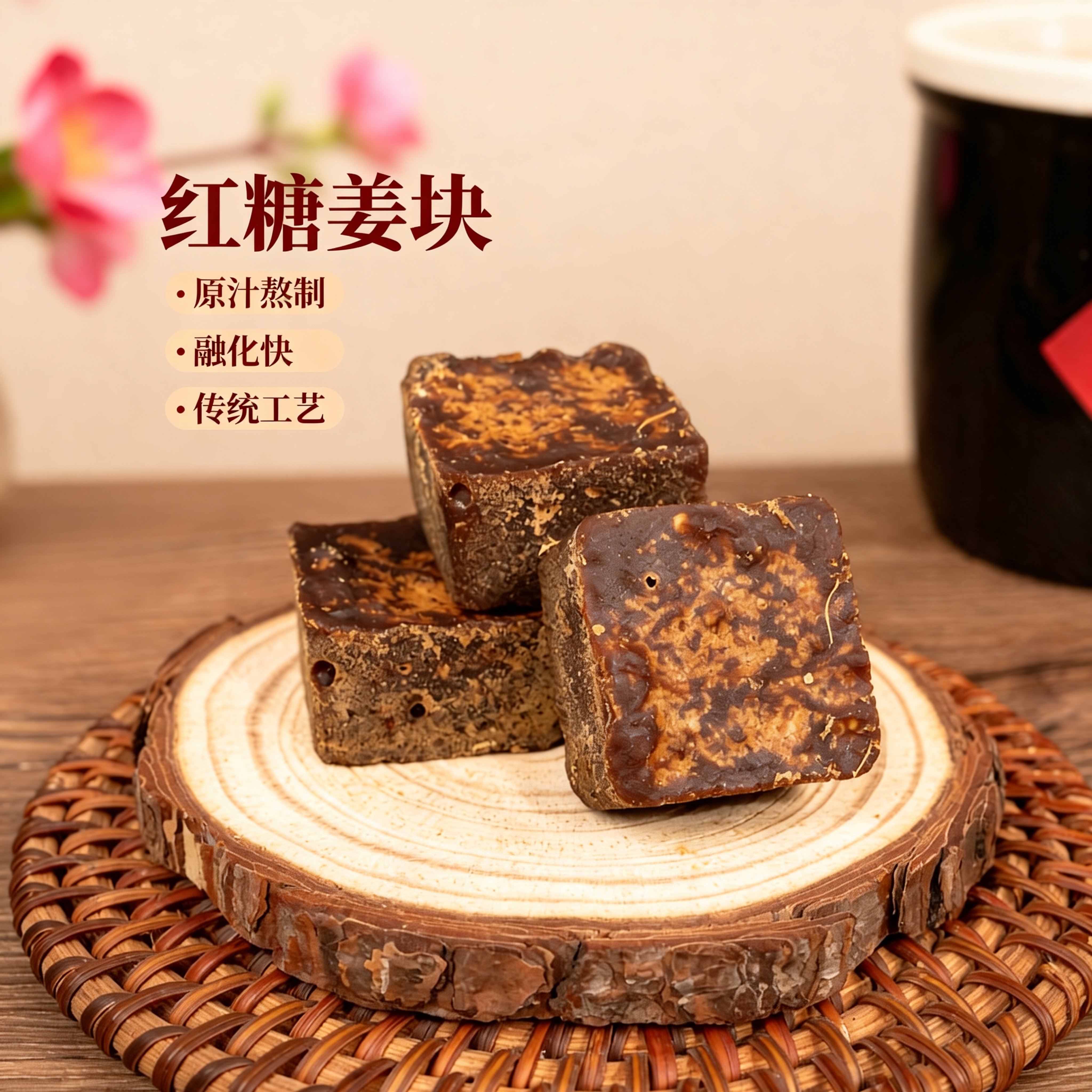 红糖姜块手工制作姜茶姜糖古法泡水月子大姨妈产妇姜块冲饮