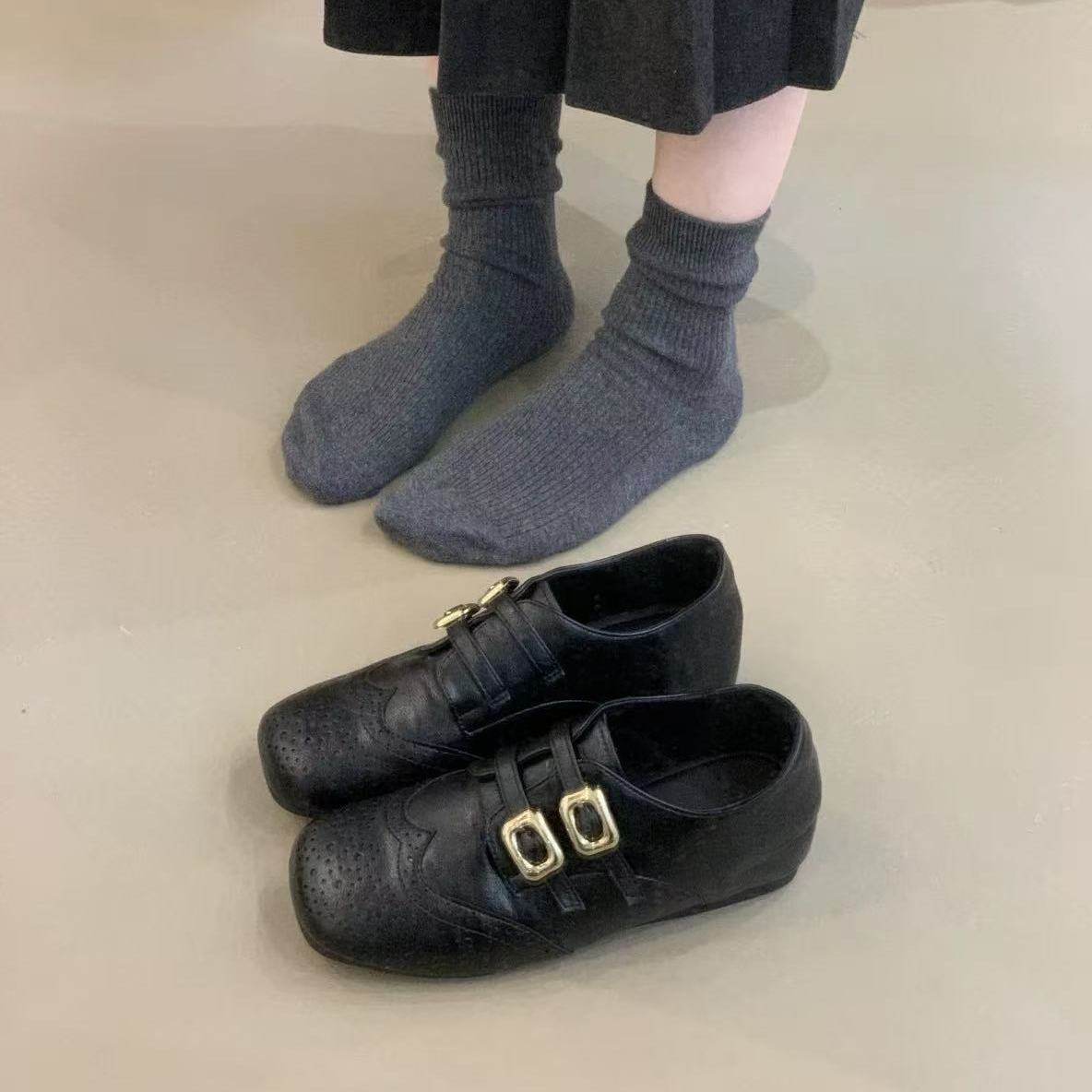 复古内增高黑色内增高小皮鞋女2026春季软底豆豆一脚蹬玛丽珍单鞋,女鞋,乐福鞋（豆豆鞋）,淘宝优惠券,粉丝福利购,淘宝优惠卷