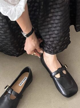 玛丽珍女鞋浅口小皮鞋乐福鞋
