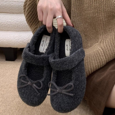 简梦娇加绒保暖棉鞋豆豆鞋
