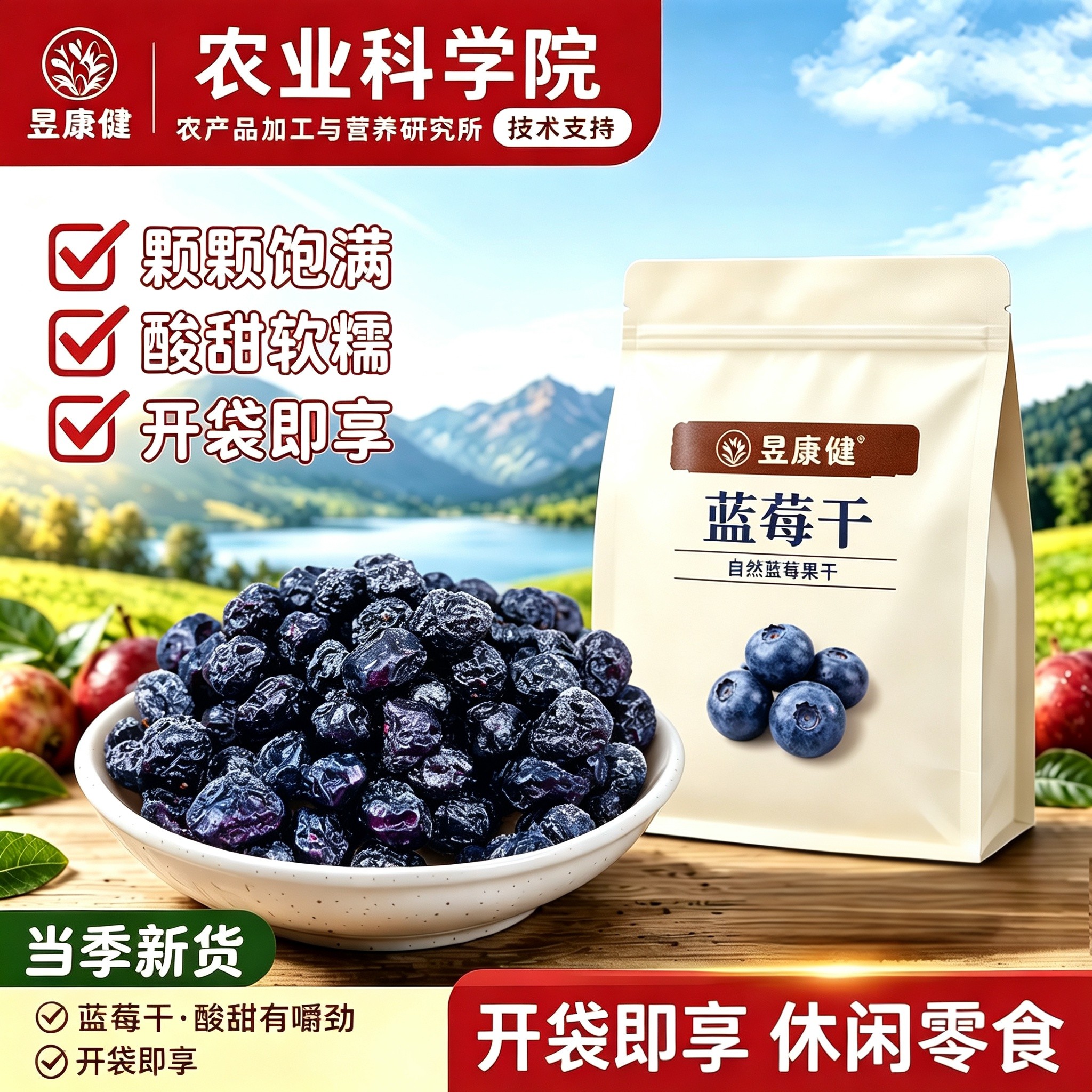 长白山蓝莓干东北特产500g无添加官方旗舰店蓝莓干大果孕休闲零食