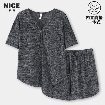 带胸垫睡衣女款夏季纯棉可外穿