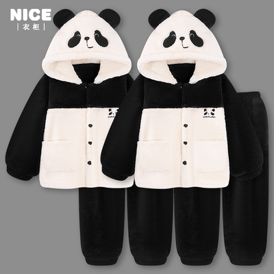 珊瑚绒情侣睡衣女冬季保暖加厚