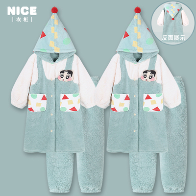 女士珊瑚绒情侣睡袍套装