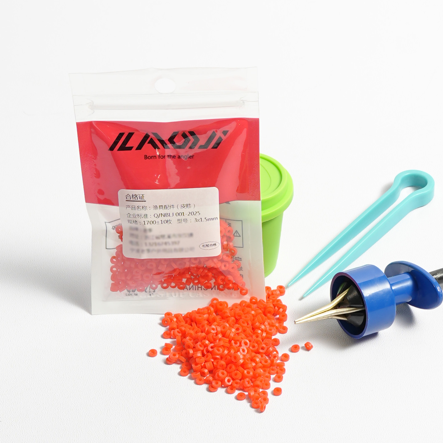 新款挂红虫上饵器红虫颗粒皮筋蚯蚓活饵夹子快速捆绑器钓鱼小配件