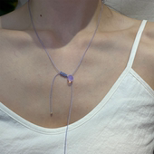 温柔紫原创小众手工编绳天然进口薰衣草紫水晶切割面闪耀通透项链