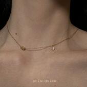 ＜轮回＞原创小众通体美国14k包金锆石项链锁骨链日常精致保色好