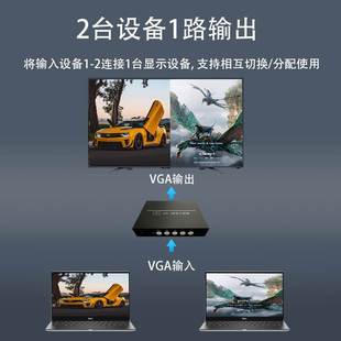 信号分屏器 无缝切换器 VGA画面分割器 高清 2进1出 工业级