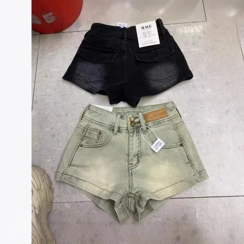 穿搭夏季女牛仔短裤显瘦弹力美式高级感5803热裤复古高腰辣妹新款