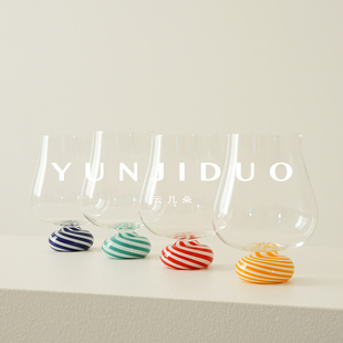 云几朵 糖果可爱矮脚玻璃杯子果汁牛奶威士忌啤酒杯质感手工礼物