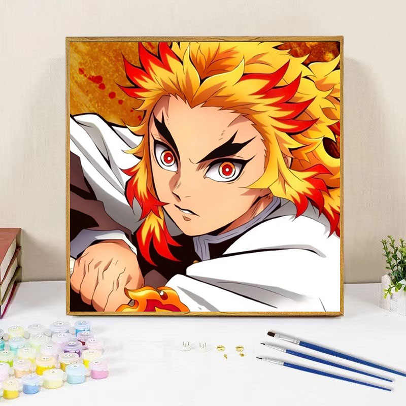 鬼灭之刃炎柱炼狱杏寿郎填色画画