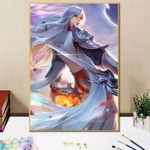 王者荣耀李白凤求凰手绘填色画画