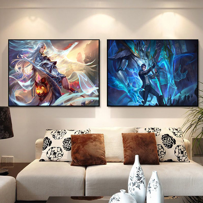 王者荣耀男英雄角色diy数字油画李白凤求凰韩信凯手绘填色画礼物