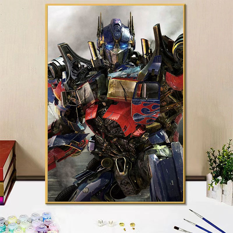 变形金刚擎天柱大黄蜂手绘填色画