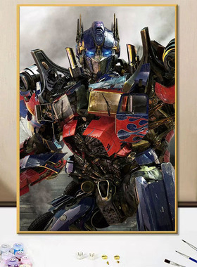 变形金刚擎天柱大黄蜂手绘填色画