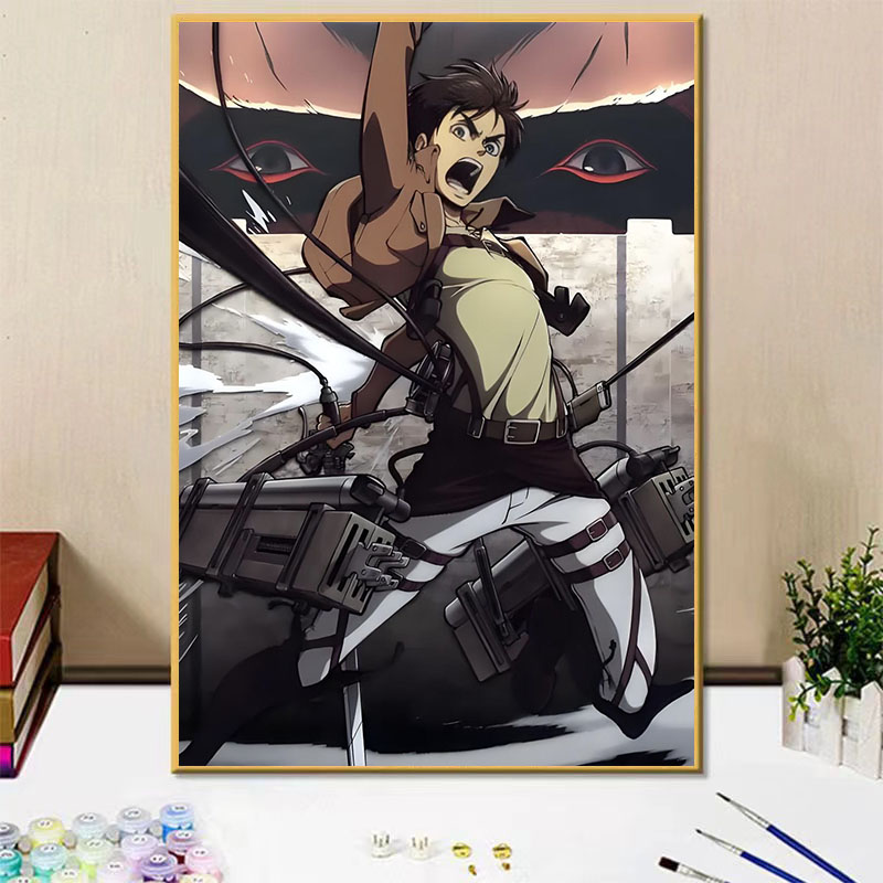 进击的巨人艾伦手绘填色画画礼物