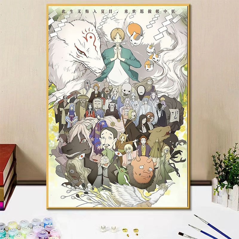 夏目友人帐夏目贵志猫咪填色画画