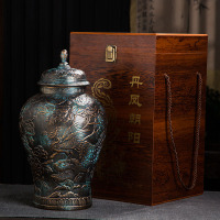 卓柚陶瓷泡酒壇子仿古青銅酒罐