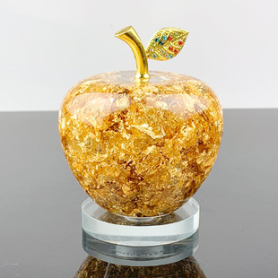 新款 热销小号金箔水晶苹果摆件创意圣诞节礼品畅销东南亚礼品摆件