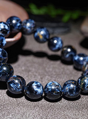 一物一图天然彼得石手串猫眼石手链男女款暴风雨宝石地球纹虎晴玉