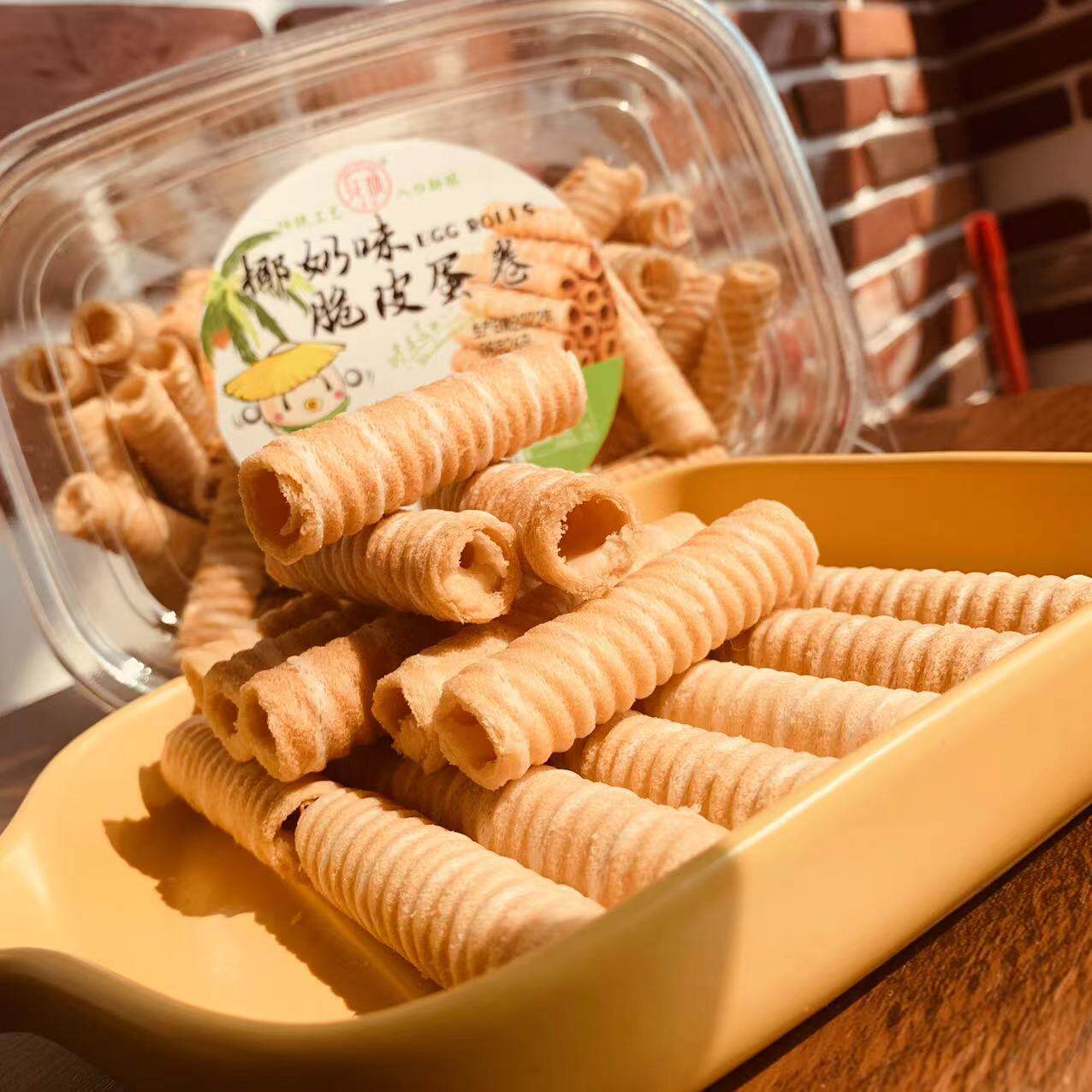 花颜脆皮蛋卷椰奶味、巧克力味