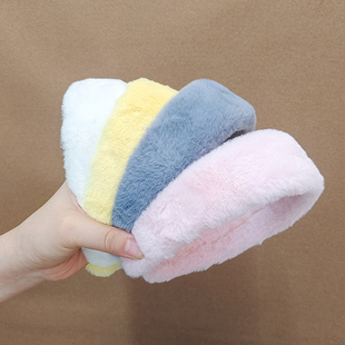 秋冬2025新款毛绒发箍可爱洗脸专用加厚宽边毛茸茸头箍高颅顶发饰