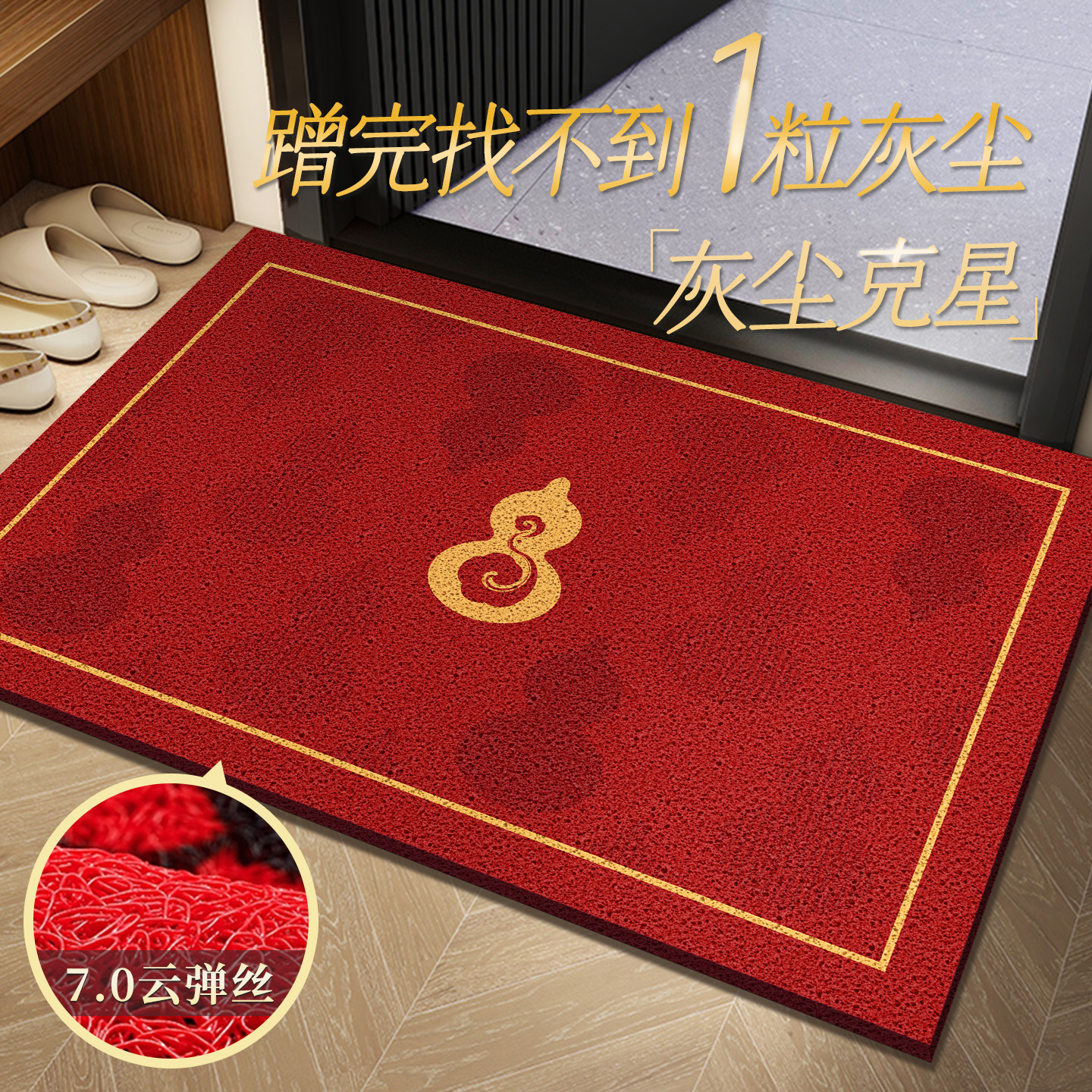 入户门地垫红色丝圈2026新款玄关大门口进门脚垫定制防滑除尘地毯,居家布艺,入户地垫,淘宝优惠券,粉丝福利购,淘宝优惠卷