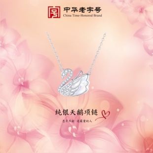 官网正品 浪漫天鹅项链女纯银S925轻奢高级感闺蜜锁骨链情人节礼物