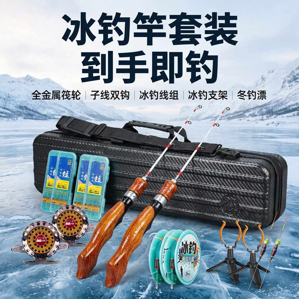 全套钓鱼竿冬季钓鱼带冰钓竿包