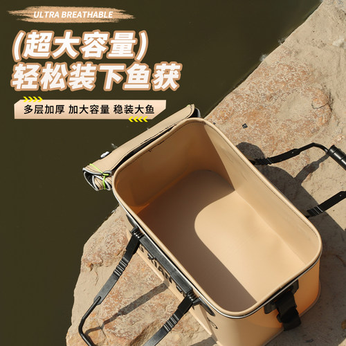 新款活鱼桶折叠便携加厚新款耐用多功能一体钓鱼打水桶野钓专用