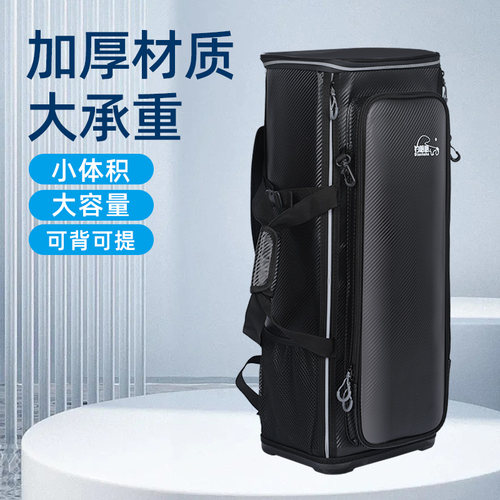 钓哈哈新款多功能渔具背包大容量桶包户外便携钓鱼椅包轻量鱼竿包