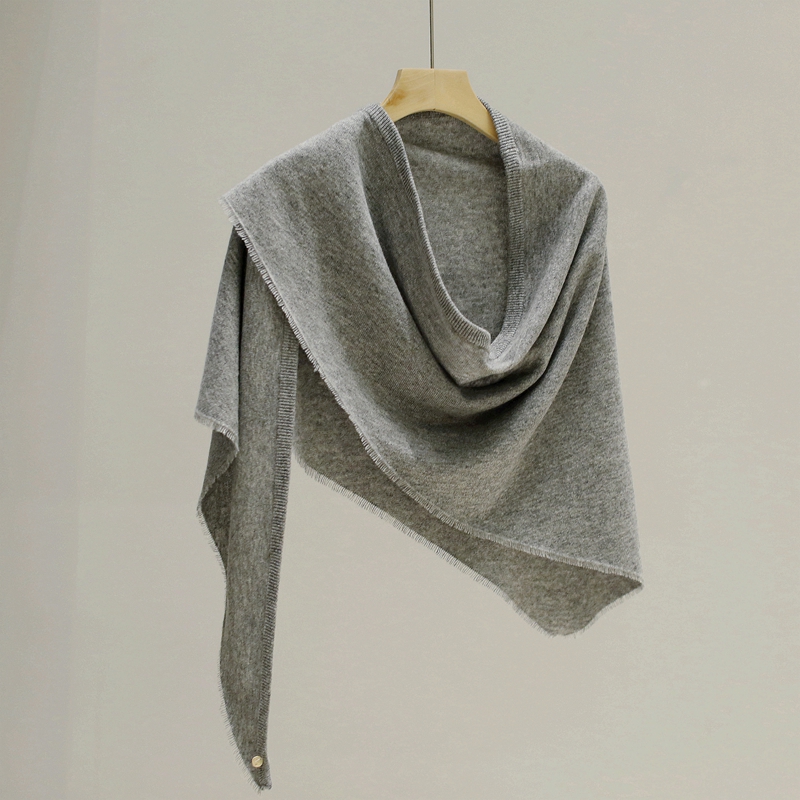 大三角围巾披肩女四季纯羊毛针织
