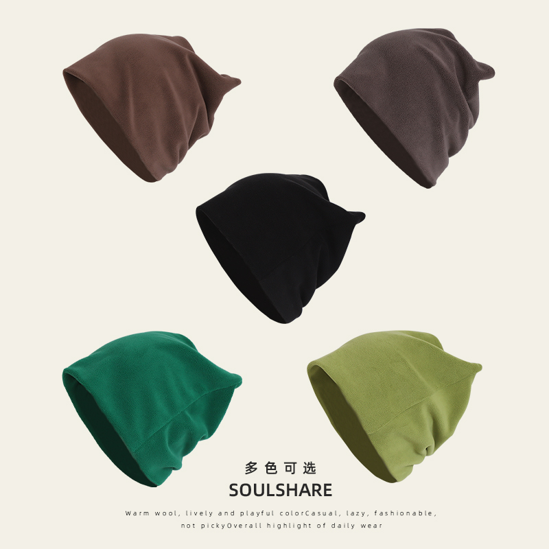 可爱猫耳女摇粒绒空顶头套帽冷帽