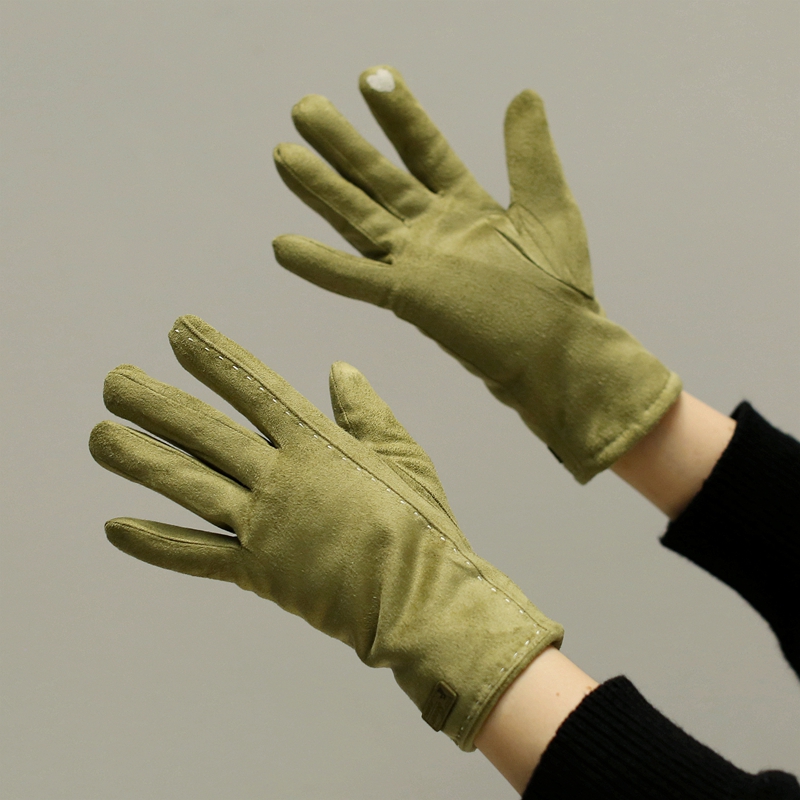 女弹力大简洁触屏手套防风防寒