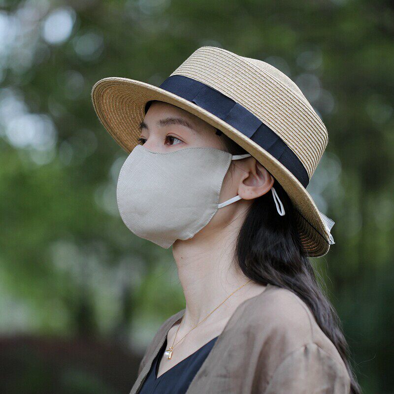 清爽自然汉麻口罩男立体护眼角敏感肌防晒面罩女夏天防紫外线轻薄