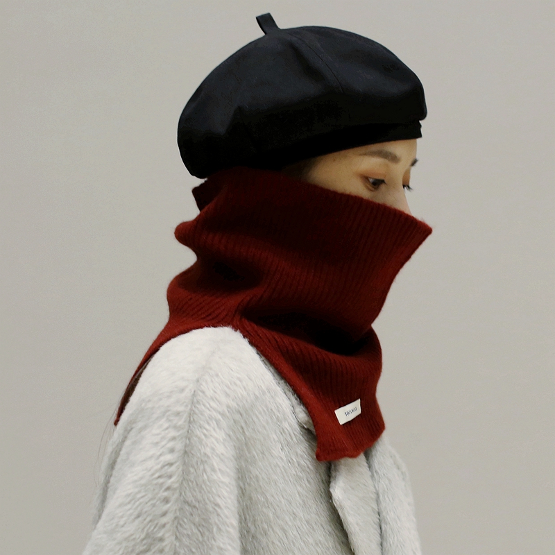 纯羊毛围脖开叉设计韩版女配大衣